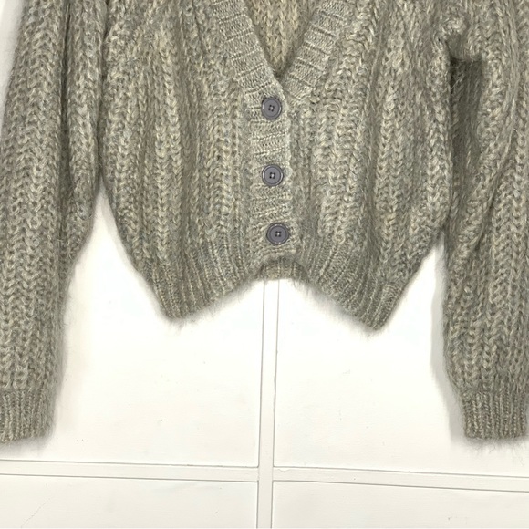 REMAIN BIRGER CHRISTENSEN Luna Cable-Knit Cardigan in Pearl Blue - Picture 6 of 14